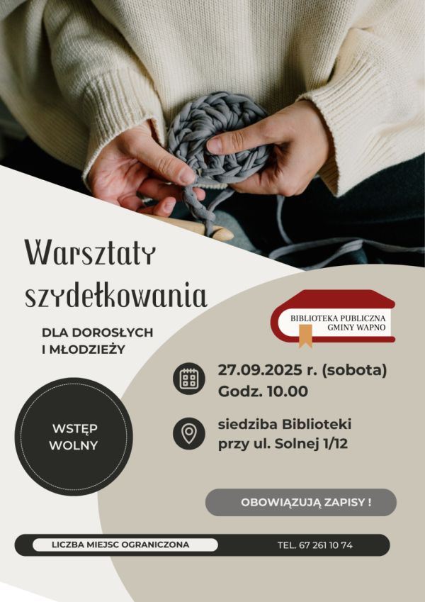Zdjęcie Zapraszamy - warsztaty szydełkowania wrzesień 2025