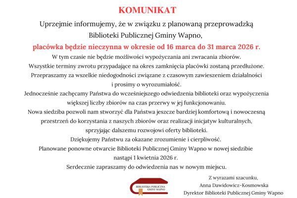 Zdjęcie Ważny komunikat !