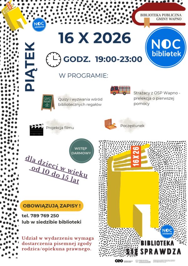 Zdjęcie Zapraszamy - Noc Bibliotek 2026