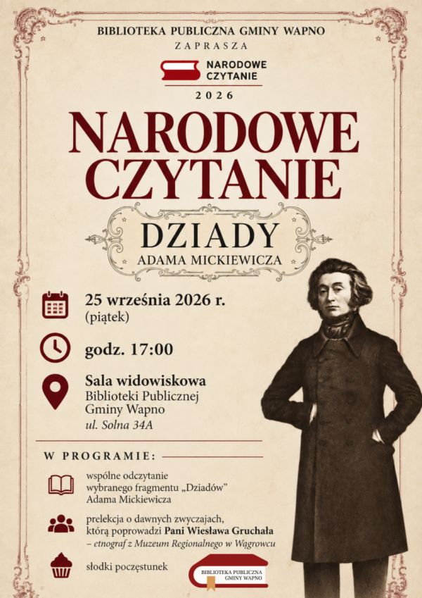 Zdjęcie Zapraszamy Narodowe Czytanie 2026