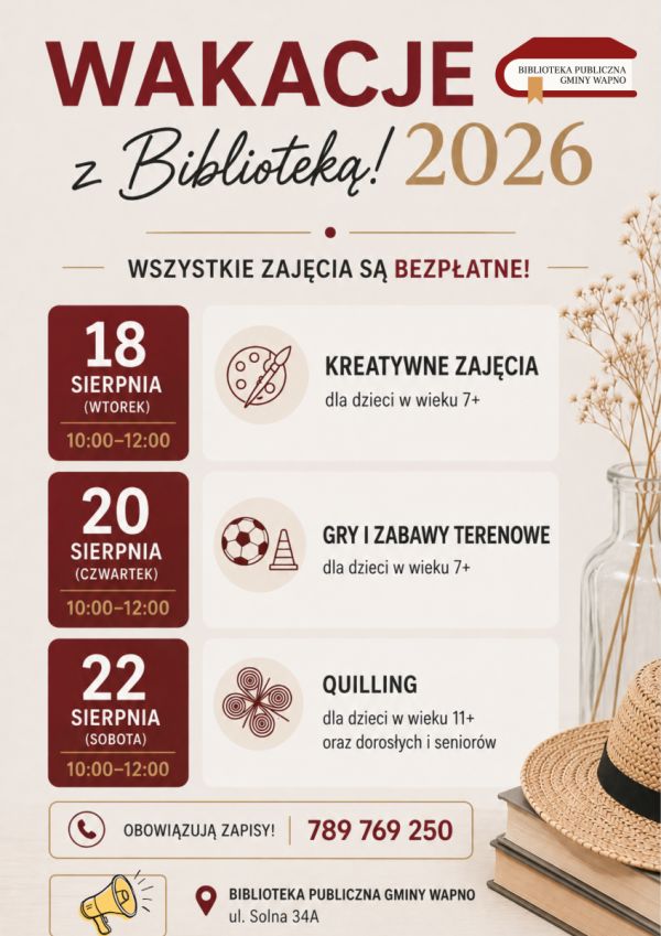 Zdjęcie Zapraszamy - Wakacje 2026 z Biblioteką