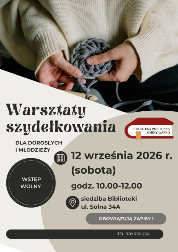 Zdjęcie Zapraszamy - warsztaty szydełkowania wrzesień 2026