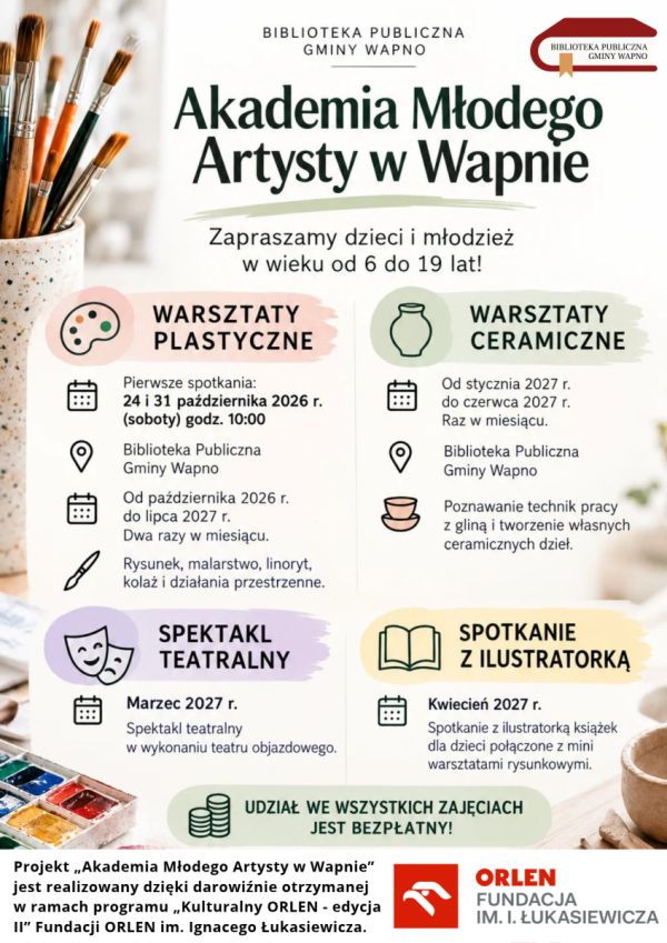 Zdjęcie Akademia Młodego Artysty w Wapnie - październik 2026